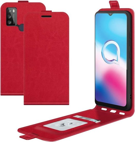 Custodia In Pelle PU A Portafoglio Per Alcatel 1S 2020 / 1V 2020 / 3L 2020 / 3V 2020 – Flip Cover Con Slot Per Carte E Magnete – Marrone - 4