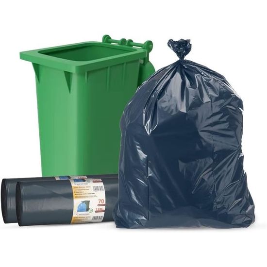 Sacs poubelles compostables 20 microns 70 L (lot de 200 sacs)