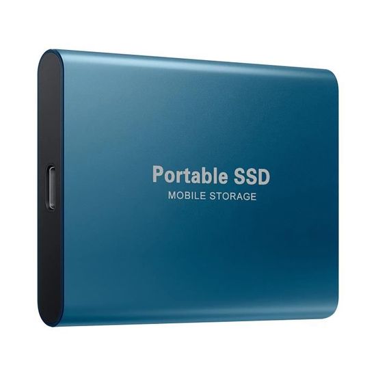 Disque SSD externe portable de grande capacité pour ordinateurs portables de bureau 2 To, noir 
