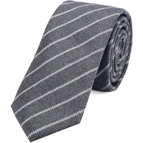 Retreez Cravate Fine En Microfibre Tissée à Rayures - Rouge