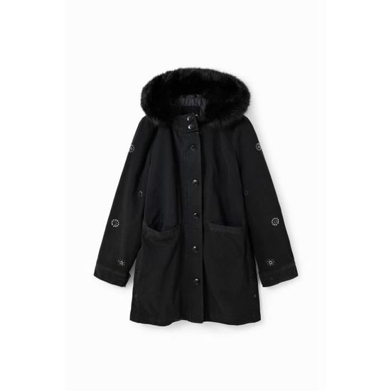 Parka a capuche femme Desigual negro XS Negro Cdiscount Pret a Porter