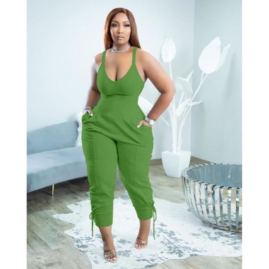 KJEHOME Combinaison Femme Combinaison Slim Sexy Vert HAIKEYI Vert Cdiscount Pret a Porter