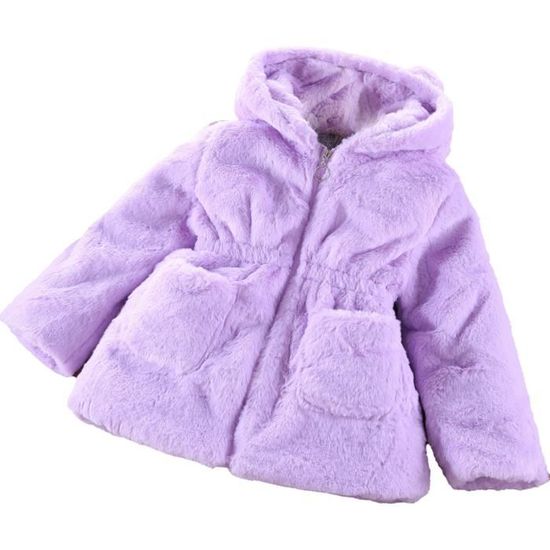 Manteau Fille Big Chill Taille 14/16 - Marron, Doublure Fausse Fourrure, Lavable