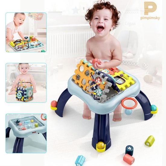 Pimpimsky Table D Activite Bebe 6 En 1 Pour Bebe Cube D Activite D Apprentissage Animaux Empilables Jeu Educatif Jouet Des 12 Mois Cdiscount Jeux Jouets