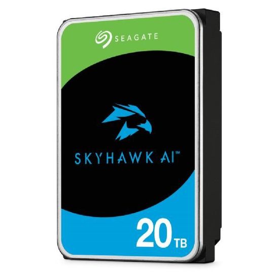 Seagate SkyHawk AI ST20000VE002 - Disque dur - 20 To - interne - 3.5' - SATA 6Gb/s - mémoire tampon : 256 Mo - avec 3 ans de Seagate