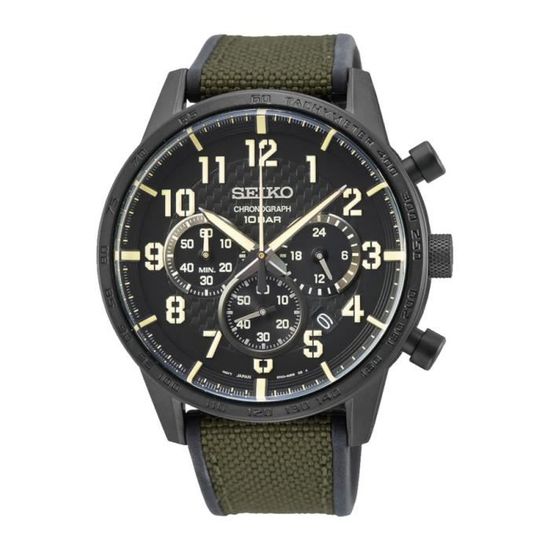 Seiko Chrono horloge SSB369P1 Achat vente montre Homme Adulte Resine Black Friday Cdiscount