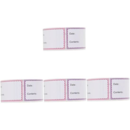 Distributeur d'étiquettes réglables à 4 disques en acrylique - 22,9 x 8,9 x 8,9 cm - Dissolvable - Support d'étiquettes alimentaires pour étiquettes alimentaires - Support d'étiquettes pour date - Bureau (sans