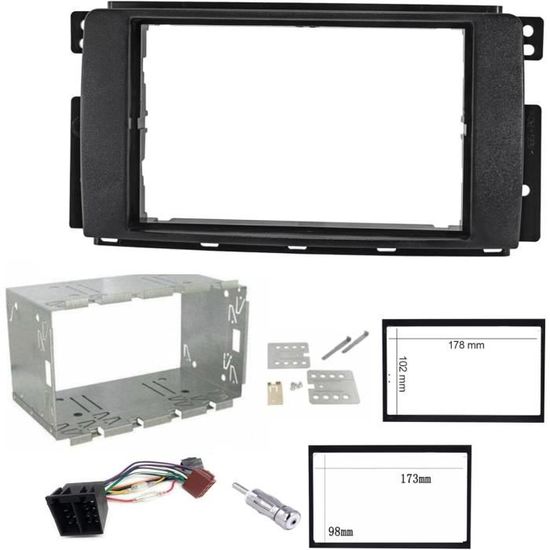 Cadre Adaptateur Autoradio 2 DIN Pour Ford Fiesta (2002-2006) Et Fusion (2002-2005) - Noir - Plastique ABS - Modèle CISCAR 73-08.05-2