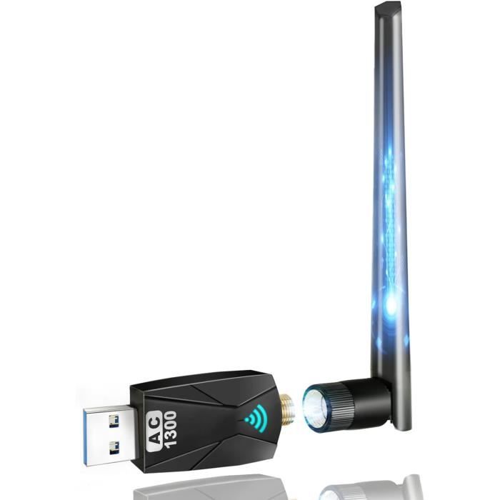 LINKAVENIR Clé WiFi Puissante AC1300 Mbps, Carte WiFi USB, dongle WiFi, USB  3.0 Double Bande, 2.4G - 5GHz, MU-MIMO, Compatible[43] - Cdiscount  Informatique