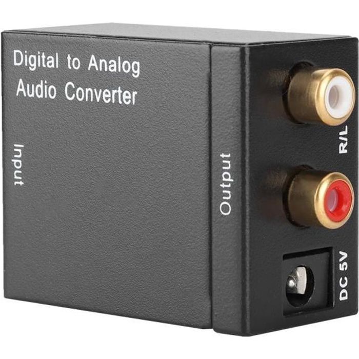 Adaptateur de convertisseur audio numérique coaxial vers analogique RCA L / R avec cable à fibre optique