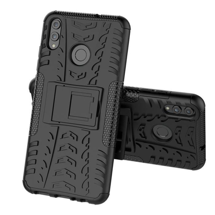 Coque Honor 8X / Honor 9X Lite, Etui Double Couche Pare Chocs Antichoc TPU Silicone Housse avec Fonction de Support Amélioré - Noir