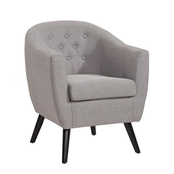 Fauteuil scandinave en tissu gris JENNA
