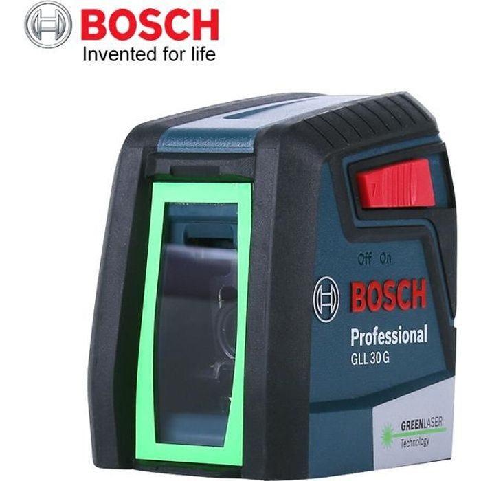 Niveau Laser BOSCH GLL30G feu vert Horizontal Vertical haute précision Instrument à deux lignes intérieur ou extérieur nivellement