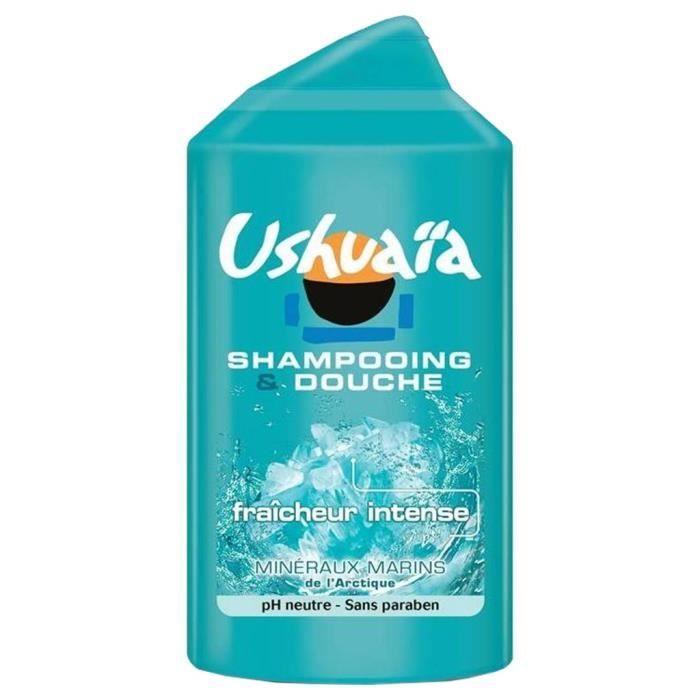 Ushuaïa Shampooing Douche Fraîcheur Intense Minéraux Marins 250ml (lot de 3)