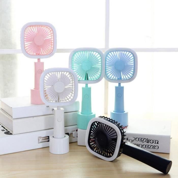 Ventilateur portatif de climatiseur tenu dans la main de refroidisseur de ventilateur de bureau de lumière carrée de LED - Bleu
