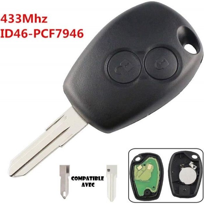 Pro Plip Clé complète avec électronique à Programmer PLIP Dacia Logan Sandero Duster Lodgy Renault Modus Clio Kangoo Twingo Wind