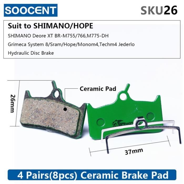 Pièce Détachée,4 paires (8 pièces) vtt vélo hydraulique disque céramique plaquettes de frein pour SHIMANO SRAM AVID HAYES - Type 26
