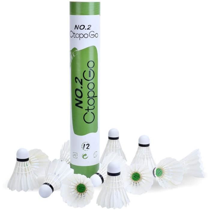 CtopoGo Balle de Badminton Birdies, Advanced Goose Feather de Badminton Shuttlecocks avec Grande stabilité et durabilité, pour A206