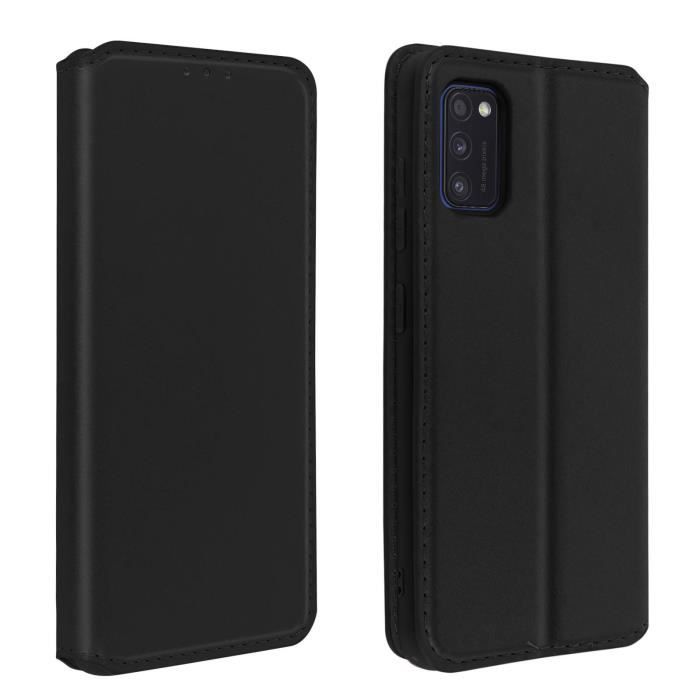Housse Samsung A41 Clapet Porte-cartes Fonction Support Fin et Élégant Noir