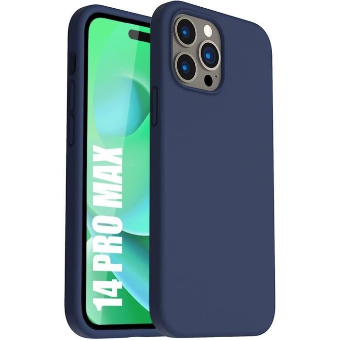 Coque Silicone pour iPhone 14 Pro Max Bleu Marine Mat Antichoc