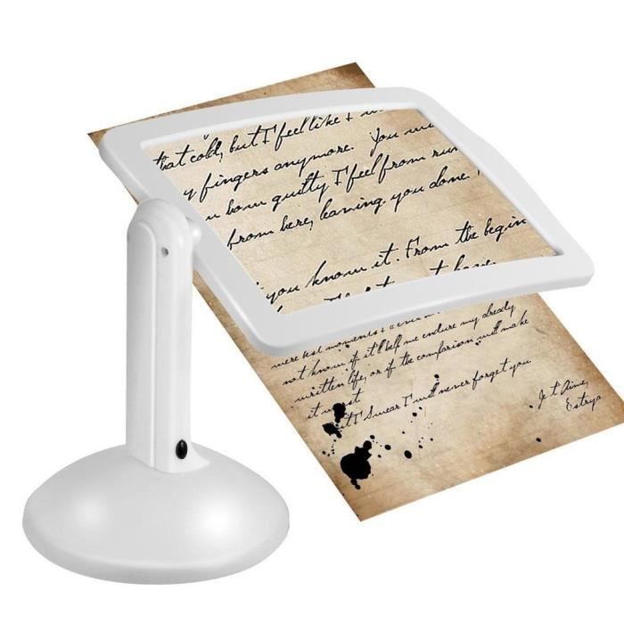 360 degrés rotation 3x loupe 2 led loupe bureau table lumière de nuit lampe de lecture avec des tampons antidérapants mains libres