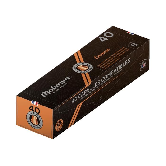 Pur Arabica d’Amérique latine, souligné par une mousse onctueuse et veloutée.Compatibles avec les machines Nespresso et L'Or Barist