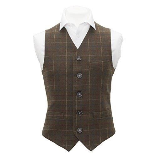 Patrimoine Vérifier Regency Vert Gilet homme, tweed, cintrée 3QR687 Taille-XXL