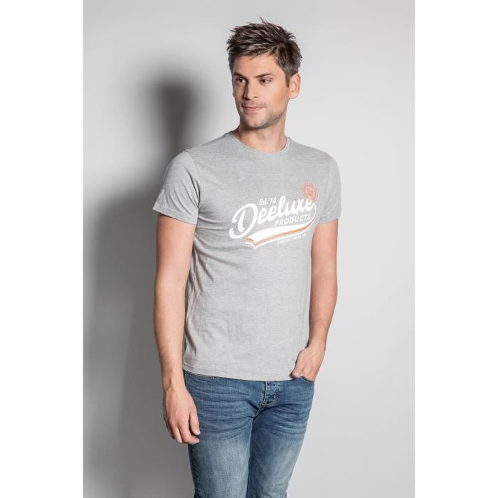 DEELUXE T-shirt logoté THORNSUN Light Grey Mel