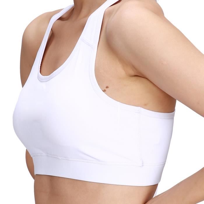 Soutien-gorge de sport Brassière de fitness Femme sous-vêtements de sport de course à pied de yoga à séchage rapide Blanc