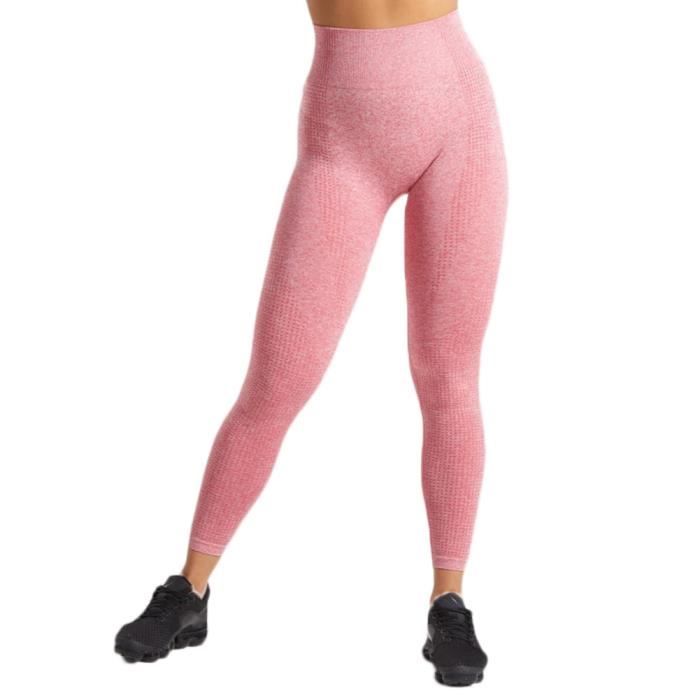 Legging Sport Femme Taille Haute Slim Fit Legging Yoga Push Up Butt Lift Collant de Compression Pour Fitness Gym Pilates,Rose Rouge