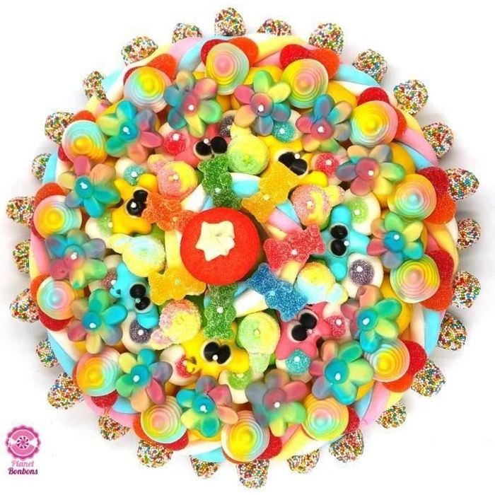 Maxi gâteau de bonbons arc en ciel 320mm