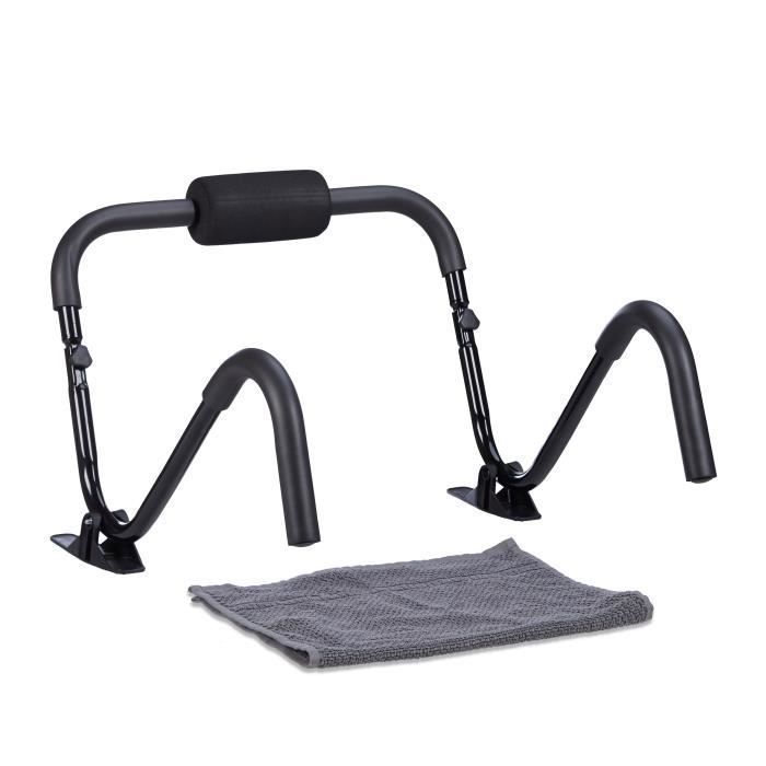 Relaxdays AB Roller Trainer Fitness avec socle appareil d’entraînement maison muscles abdominaux Crunch trainer HxlxP: 50 x 60 x 50