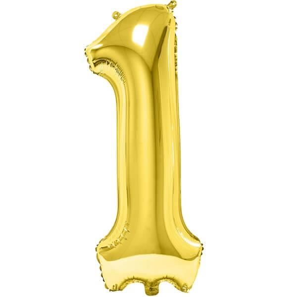 Ballon géant anniversaire or chiffre 1 (x1) REF/BA3012