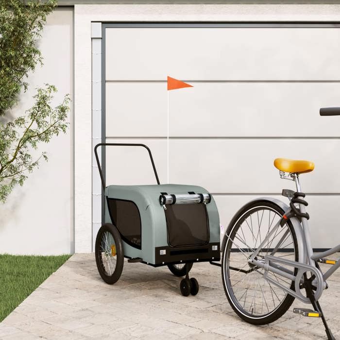 Remorque Vélo Pour Animaux VidaXL – Cadre en Fer, Tissu Oxford - vue 10