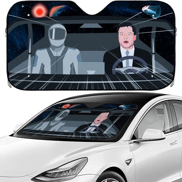 LANTU Pare-Soleil Pare-Brise Tesla Model 3/Y - Protection UV 100% Sur Mesure 2018-2025, Pliant Avec Sac, Accessoire Highland/Juniper