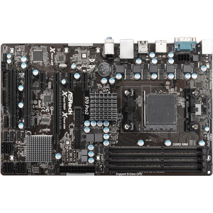 Carte mère ASRock 970 Pro2 AMD 760G Socket AM3/AM3+ 4xDDR3 32GB ATX - Asrock