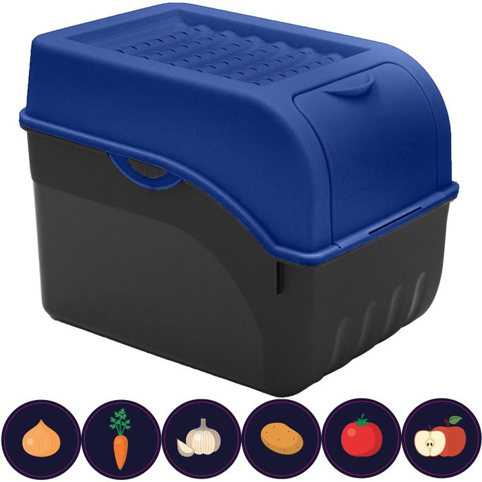 simhoa 3 Pcs Boîte de Rangement Cuisine Ail Pomme de Terre Oignon avec Couvercle Boîtes à Légumes Noir