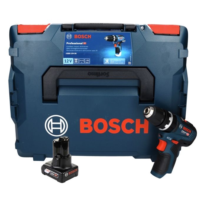Bosch GSB 12V 35 Professional Perceuse visseuse à percussion sans fil 12 V 35 Nm brushless + 1x Batterie 6 0 Ah + Boxx sans chargeur - vue 2