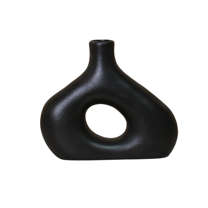 ISEA - Vase en céramique noir H14 cm ISEA - Vase en céramique noir H14 cm