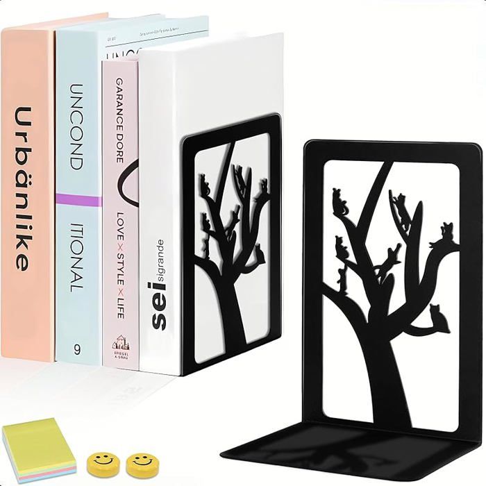 DARUITE Serre Livre, Cale Livre Presse Livre Serre Livres En Métal Accessoires Bureau Rangement