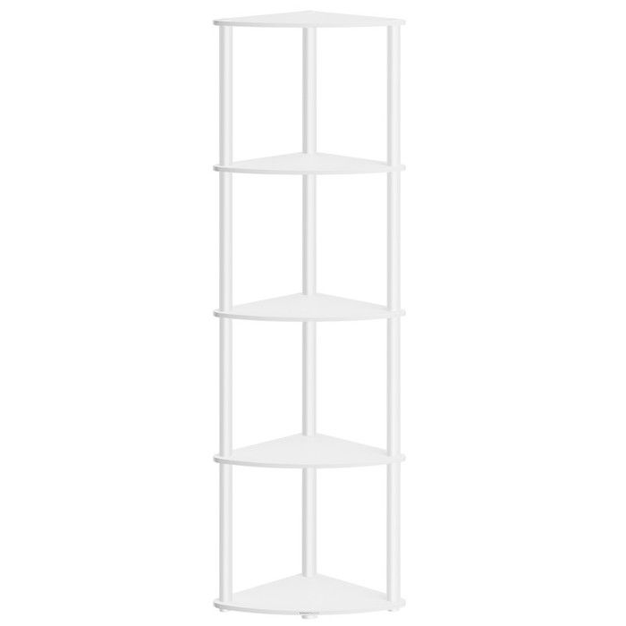 Étagère dAngle à 5 Niveaux - SONGMICS - Blanc Neige - Assemblage Rapide