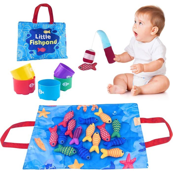 Jouet Bebe 1 an Montessori Pêche a la Ligne Jeux pour Enfant 1 2 Ans Educatif Jouet Bébé Cadeau pour Fille Garcon 1-3 Ans