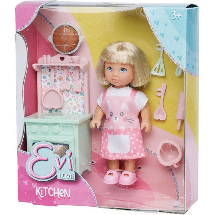 Poupée - Evilove cuisine - 12 cm - Rose - Pour enfants de 3 à 10 ans