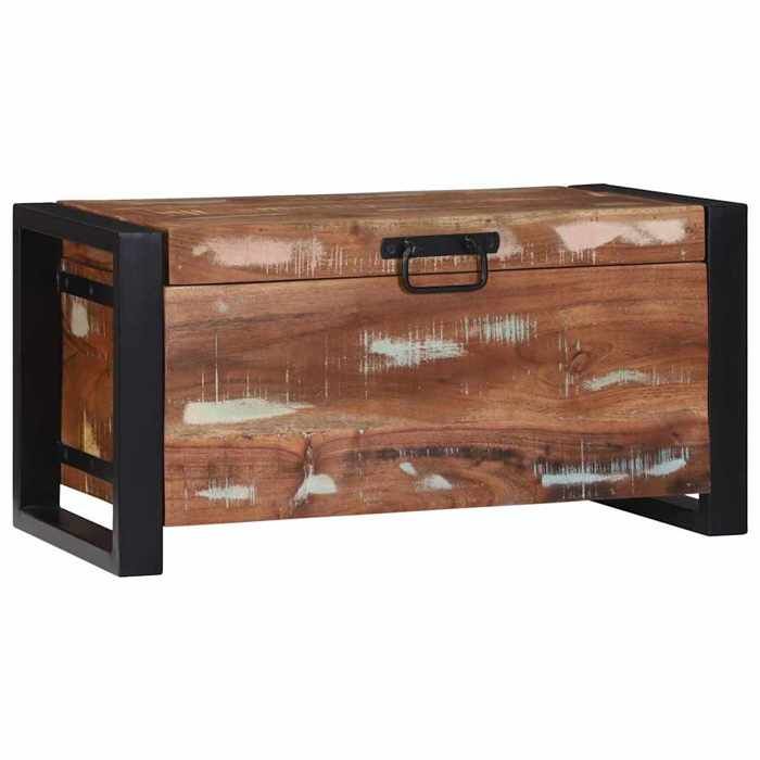Coffre de rangement industriel - vidaXL - 60x30x30 cm - Bois massif de récupération - Marron - Tiroirs empilés