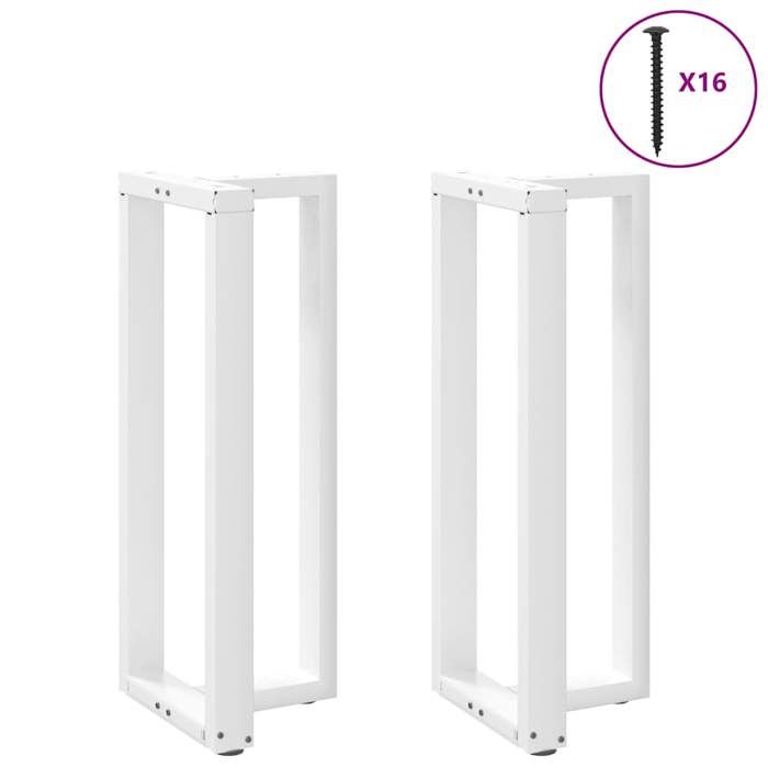 BEL-ACHAT* Base pour table Pieds de table de bar en T - Lot de 2 - JMS - blanc 40x35x(100-101) cm acier Prom93722146