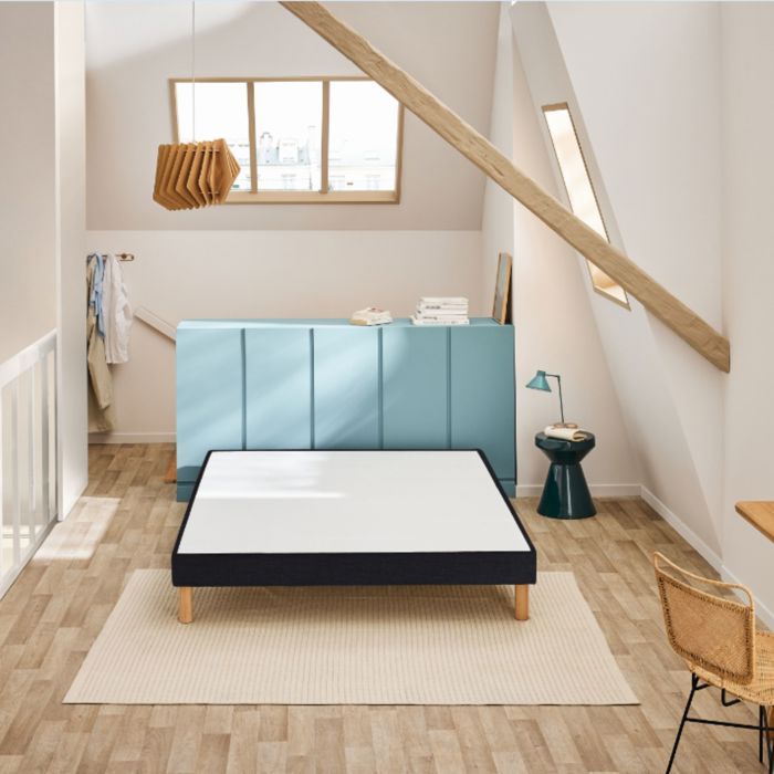 Sommier déco tapissier Vigoroso gris foncé - Bultex 2x80x190