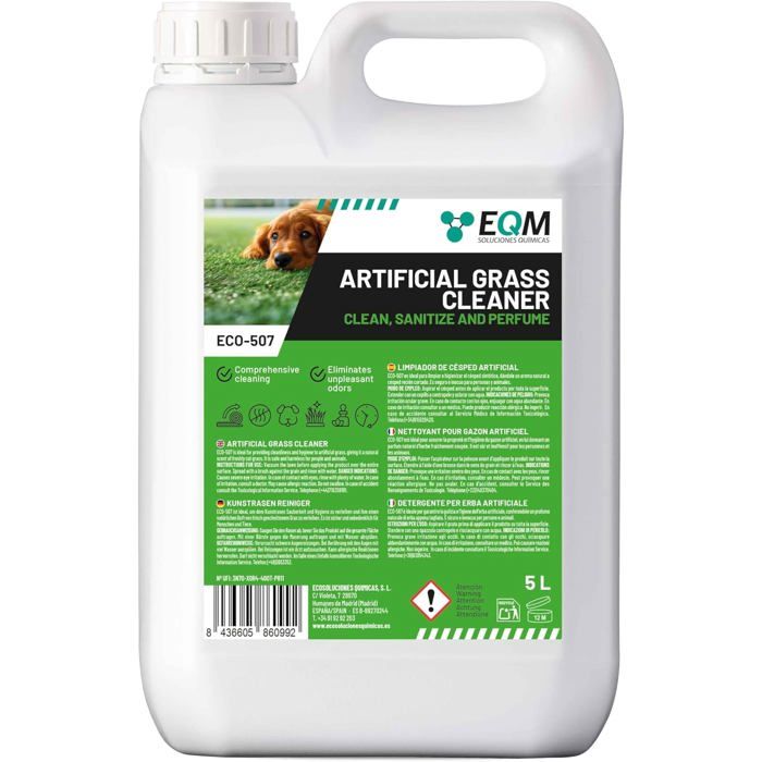 ECO-507 - Nettoyant pour Gazon Synthétique - 5L - Nettoie et parfume - Format économique longue durée - Non toxique VERT