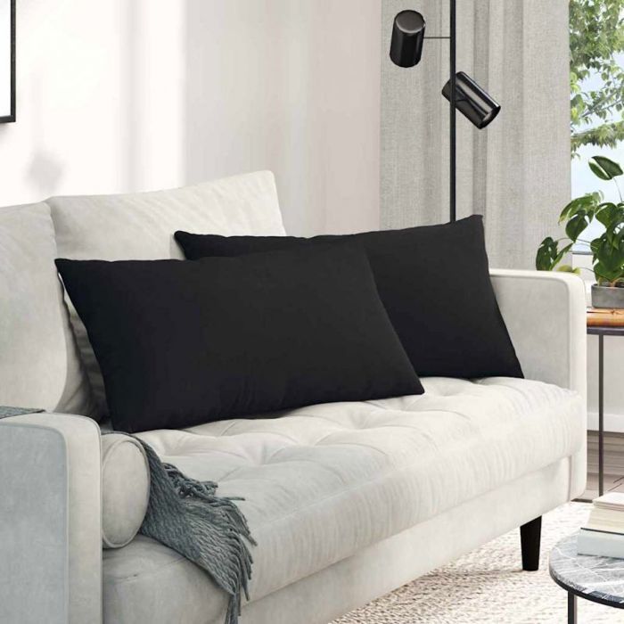 Coussins pour canapé - VIDAXL - 80 x 40 cm - Noir - Lot de 2 - Housses amovibles