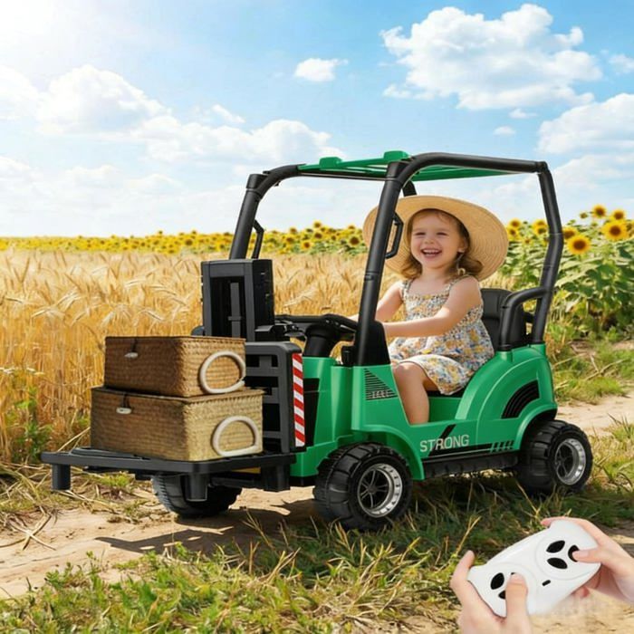 Chariot élévateur jouet électrique - LUNSY - Batterie 12 V 45 Ah - Deux moteurs type 390 - Chargeur 12 V 500 mA