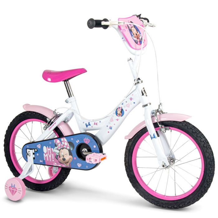 Vélo enfant - HUFFY - Minnie - Roues 16 pouces - 5-7 ans - Stabilisateurs amovibles